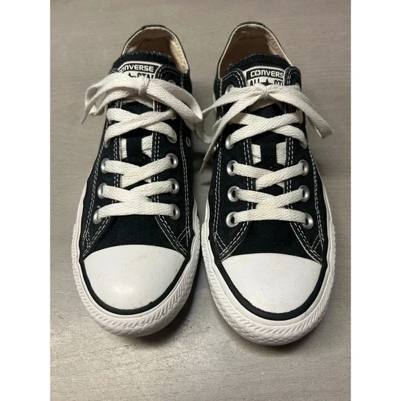 Converse All Star Low Top Sneakers Black Canvas‎ Women's Size 7 Casual Shoes - Picture 2 of 14